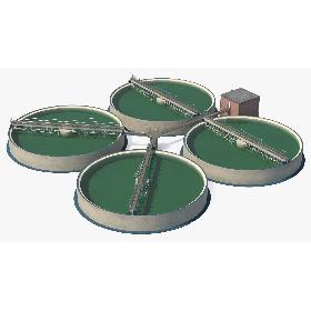 3D Wastewater Circular Clarifiers model